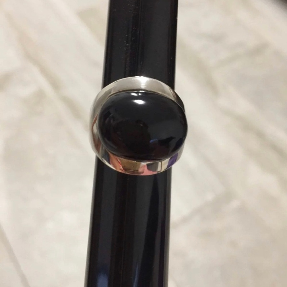 Handcrafted Peruvian Silver Ring With Black Onyx … - image 2